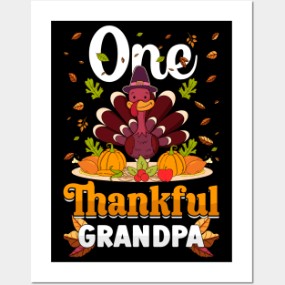 Thanksgiving day November 24 One Thankful grandpa Posters and Art